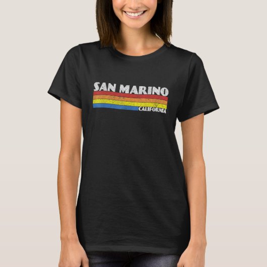 Retro 80s California CA Souvenir San Marino T-Shirt (Vorderseite)