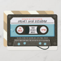 Retro 80's Cassette Tape Music Blue Geburtstag