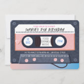 Retro 80's Cassette Tape Music Pink Geburtstag Einladung (Vorderseite)