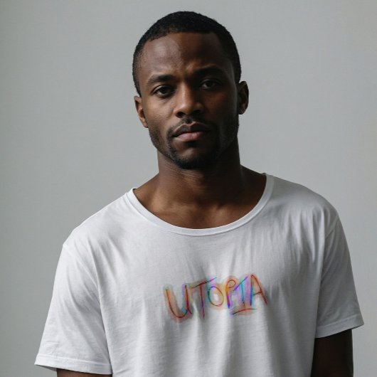 Retro 80s Colourful Hand-Lettered Utopia  T-Shirt