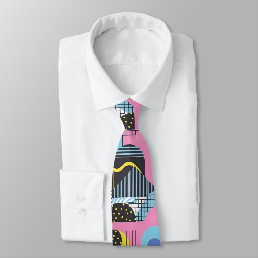 Retro 80s Custom Tie – Elegant Fashion Krawatte (Gebunden)