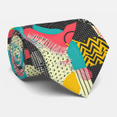 Retro 80s Custom Tie – Elegant Fashion Krawatte (Gerollt)