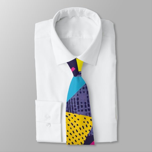 Retro 80s Custom Tie – Elegant Fashion Krawatte (Gebunden)