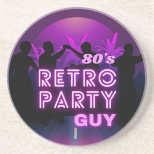 Retro 80s Disco Dance Party Neon Purple Funky Getränkeuntersetzer