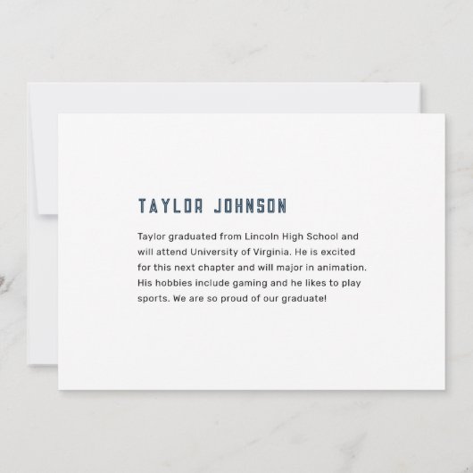 Retro 80's Foto Abschluss Flat Announcement Card Ankündigung (Rückseite)