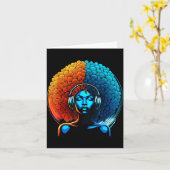 Retro 80s Funk Afro Girl Disco Soul African Americ Karte (Gelbe Blume)