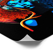 Retro 80s Funk Afro Girl Disco Soul African Americ Poster (Ecke)