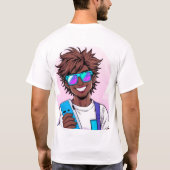 Retro 80s Gamer – Vaporwave Style Vector T-Shirt (Rückseite)