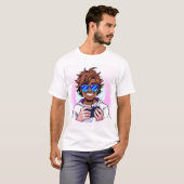 Retro 80s Gamer – Vaporwave Style Vector T-Shirt (Vorne ganz)