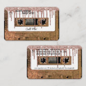 Retro 80's Gold Glitzer Tropfen Kassettenband Mixt Visitenkarte (Vorne/Hinten)