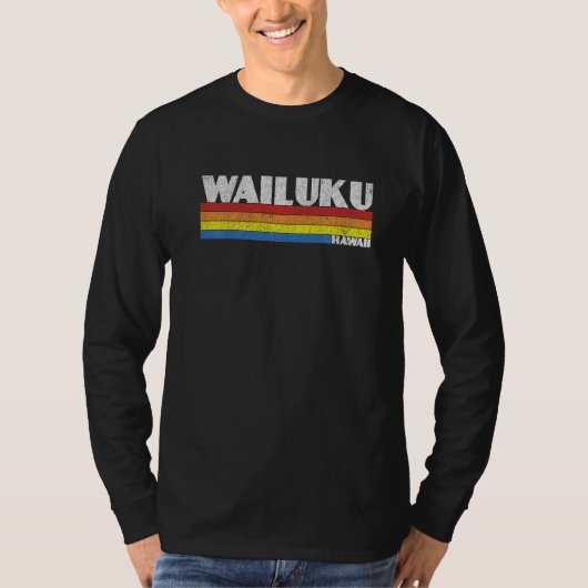 Retro 80s Hawaii HI Souvenir Wailuku   T-Shirt (Vorderseite)