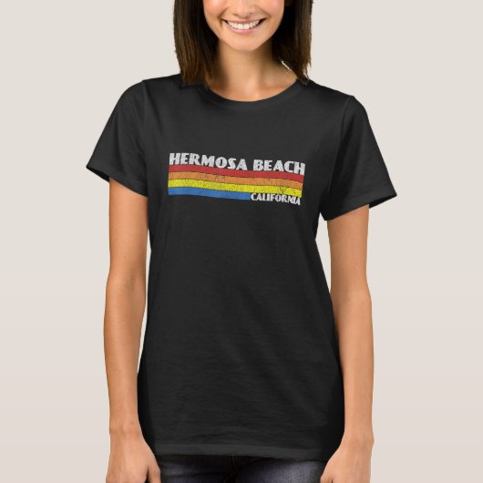 Retro 80s Hermosa Beach California CA Souvenir T-Shirt (Vorderseite)