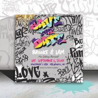 Retro 80's Hip Hop Graffiti Hochzeit speichern das