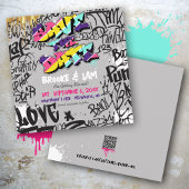 Retro 80's Hip Hop Graffiti Hochzeit speichern das Save The Date