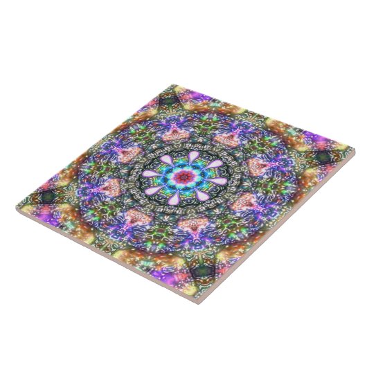 Retro 80's Hübsche Vintage Floral persische Mandal Fliese (Seite)