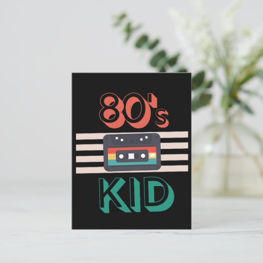 RETRO 80'S KID - CASSETTE LOVERS POSTKARTE (Stehend Vorderseite)