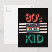 RETRO 80'S KID - CASSETTE LOVERS POSTKARTE (Vorne/Hinten)