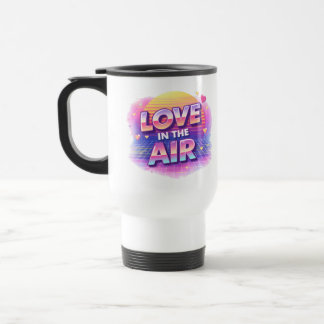 Retro 80's Love In The Air Valentine Lover Candle Reisebecher
