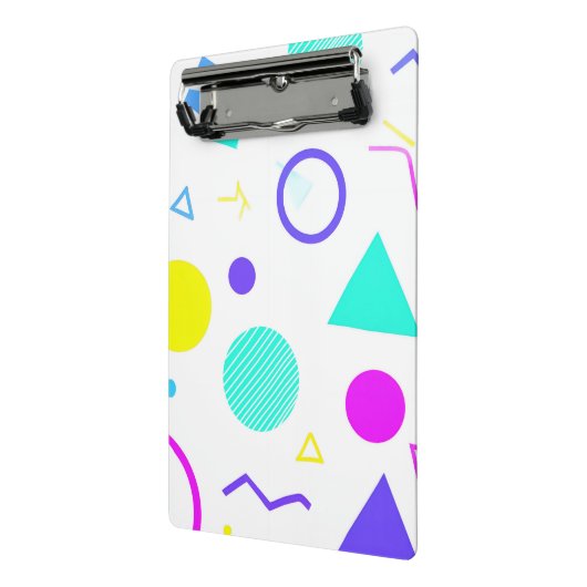 Retro 80s Memphis Geometric Pattern Mini Klemmbrett (Gewinkelt2)