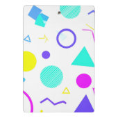 Retro 80s Memphis Geometric Pattern Mini Klemmbrett (Rückseite)