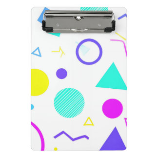 Retro 80s Memphis Geometric Pattern Mini Klemmbrett