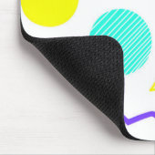 Retro 80s Memphis Geometric Pattern Mousepad (Ecke)