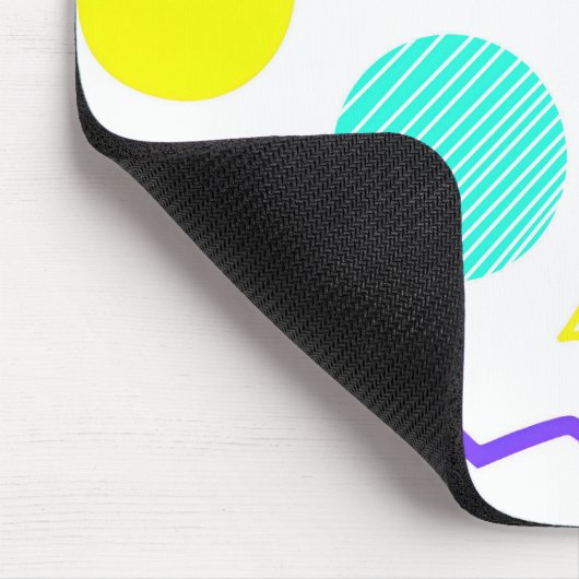 Retro 80s Memphis Geometric Pattern Mousepad (Ecke)
