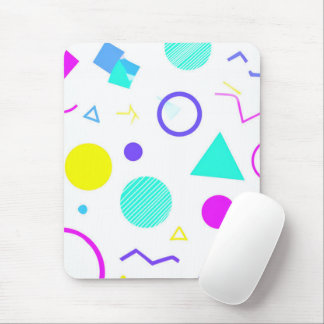 Retro 80s Memphis Geometric Pattern Mousepad