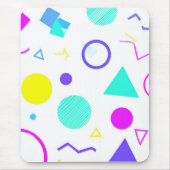 Retro 80s Memphis Geometric Pattern Mousepad (Vorne)