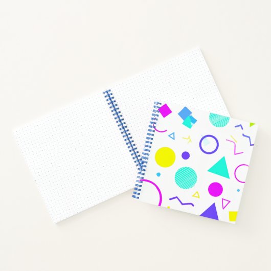 Retro 80s Memphis Geometric Pattern Notizblock (Innenseite)