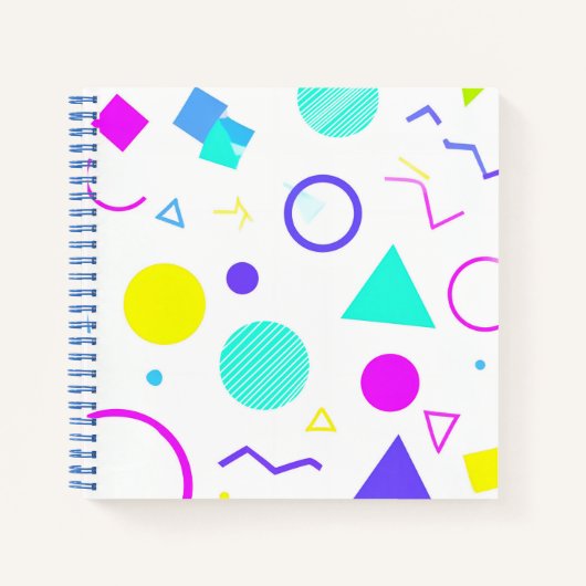 Retro 80s Memphis Geometric Pattern Notizblock (Vorderseite)
