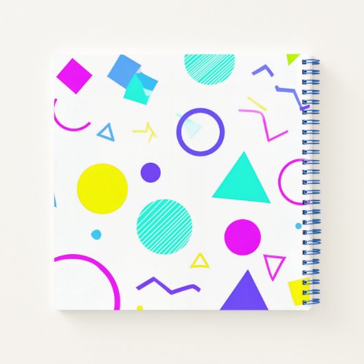 Retro 80s Memphis Geometric Pattern Notizblock (Rückseite)