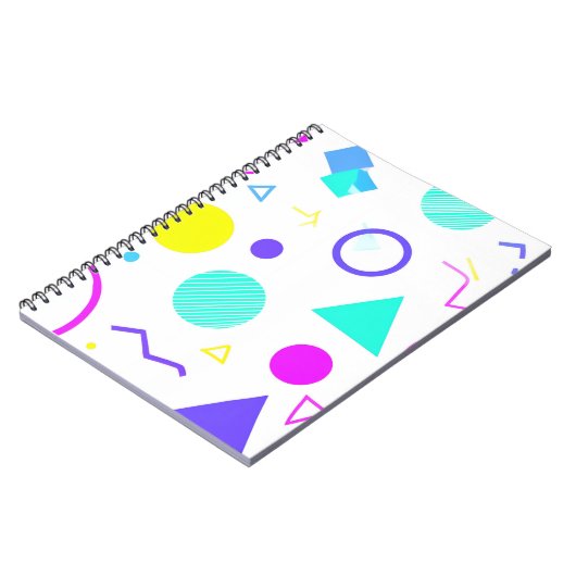 Retro 80s Memphis Geometric Pattern Notizblock (Linke Seite)