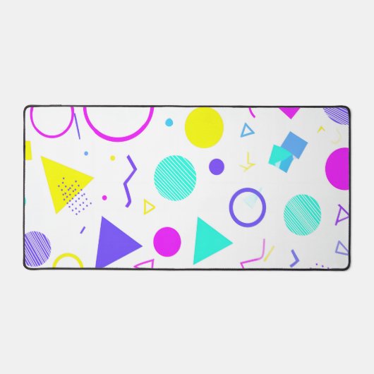 Retro 80s Memphis Geometric Pattern Schreibtischunterlage (Vorderseite)