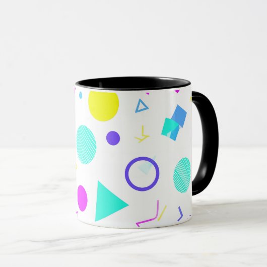 Retro 80s Memphis Geometric Pattern Tasse (VorderseiteRechts)