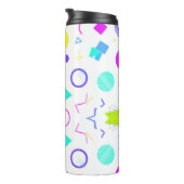 Retro 80s Memphis Geometric Pattern Thermosbecher (Nach rechts gedreht)