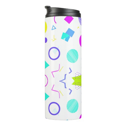 Retro 80s Memphis Geometric Pattern Thermosbecher (Nach rechts gedreht)
