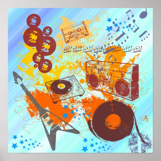 Retro 80's Music Poster (Vorne)