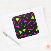 Retro 80's Neon Shapes Glossy Square Sticker (Umschlag)