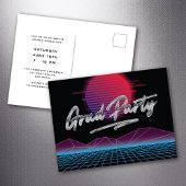 Retro 80's New Wave Abschluss Grad Party Einladung Postkarte