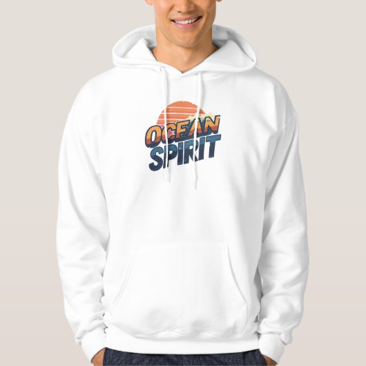 Retro 80s "Ocean Spirit" Sunset Hoodie (Vorderseite)