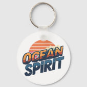 Retro 80s "Ocean Spirit" Sunset Schlüsselanhänger (Rückseite)