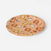 Retro 80's Orange Tamagotchi Pappteller (Schrägansicht)