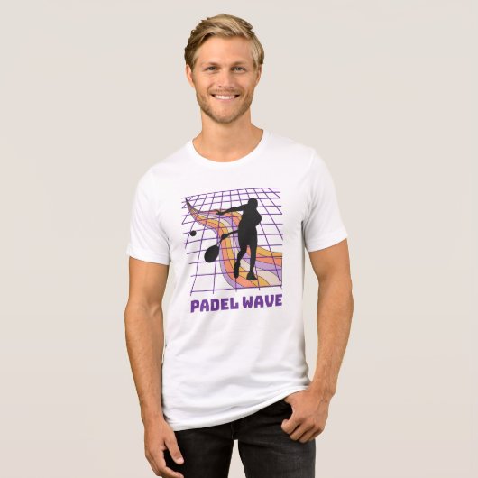 Retro 80s Padel Wave Synthwave Aesthetic T Shirt (Vorderseite voll)