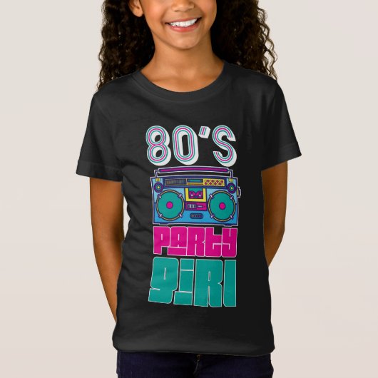 Retro 80's Party Girl Phantastische Frauen farbenf T-Shirt (Vorderseite)