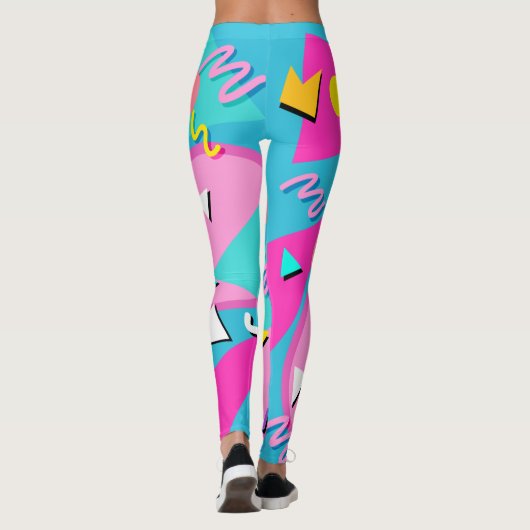Retro 80s Pattern Leggings Vibrant Colourful (Rückseite)