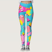 Retro 80s Pattern Leggings Vibrant Colourful (Vorderseite)