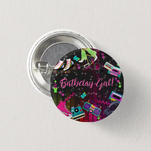 Retro 80's, Retro, jedes Alter Button (Vorne & Hinten)