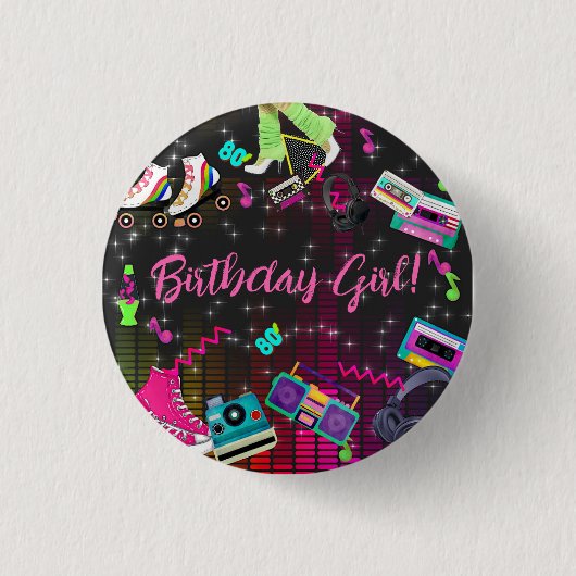 Retro 80's, Retro, jedes Alter Button (Vorderseite)