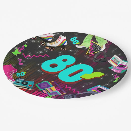 Retro 80's, Retro, jedes Alter Pappteller (Schrägansicht)